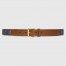 Gucci Square Buckle Belt 30MM in Blue GG Denim Jacquard 