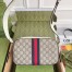 Gucci Ophidia GG Camera Bag in GG Canvas with White Leather
