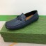 Gucci Men's Drive Loafers in Blue Leather with Interlocking G