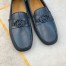 Gucci Men's Drive Loafers in Blue Leather with Interlocking G