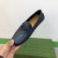 Gucci Men's Drive Loafers in Blue Leather with Interlocking G