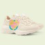 Gucci Women's Rhyton Sneakers with Heart Print