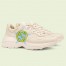Gucci Men's Rhyton Sneakers in White Leather with Star Print