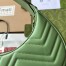 Gucci GG Marmont Half-moon Mini Bag in Green Chevron Leather