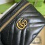 Gucci GG Marmont Mini Beauty Case in Black Chevron Leather