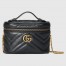 Gucci GG Marmont Mini Beauty Case in Black Chevron Leather