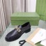 Gucci Women's Loafers in Black Leather with Gucci Logo