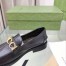 Gucci Women's Loafers in Black Leather with Gucci Logo