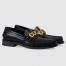 Gucci Women's Loafers in Black Leather with Gucci Logo