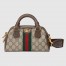 Gucci Ophidia GG Mini Top Handle Bag in Beige Supreme Canvas