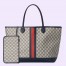 Gucci Ophidia GG Large Tote Bag in Blue GG Supreme Canvas