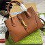 Gucci Jackie 1961 Small Tote Bag in Brown Grained Leather