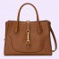 Gucci Jackie 1961 Small Tote Bag in Brown Grained Leather