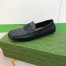 Gucci Men's Drive Loafers in Black Leather and GG Supreme Canvas