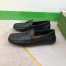 Gucci Men's Drive Loafers in Black Leather with Cut-out Interlocking G