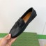 Gucci Men's Drive Loafers in Black Leather with Cut-out Interlocking G