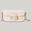 Gucci Horsebit 1955 Small Chain Bag in White Calfskin