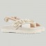 Gucci Slingback Sandals in White Leather with Gold Logo