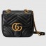 Gucci GG Marmont Square Mini Bag in Black Chevron Leather