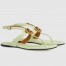 Gucci Double G Thong Sandals in Light Green Leather