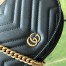 Gucci GG Marmont Mini Chain Bag in Black Chevron Calfskin