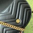 Gucci GG Marmont Mini Chain Bag in Black Chevron Calfskin