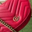 Gucci GG Marmont Mini Chain Bag in Red Chevron Calfskin