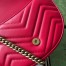 Gucci GG Marmont Mini Chain Bag in Red Chevron Calfskin