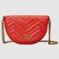 Gucci GG Marmont Mini Chain Bag in Red Chevron Calfskin