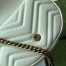 Gucci GG Marmont Mini Chain Bag in White Chevron Calfskin