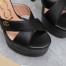 Gucci Platform Sandals 135mm in Black Leather