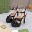Gucci Platform Sandals 135mm in Black Leather