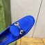 Gucci Women's Horsebit Loafers in Blue Satin with Crystals