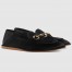 Gucci Women's Horsebit Loafers in Black Satin with Crystals