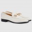 Gucci Women's Jordaan Loafers in White Leather with Crystals
