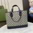 Gucci Ophidia Small Tote Bag in Beige/Blue GG Supreme Canvas