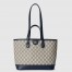Gucci Ophidia Small Tote Bag in Beige/Blue GG Supreme Canvas