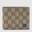 Gucci Bi-fold Wallet in Beige Supreme Canvas with Blue Interior