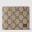 Gucci Bi-fold Wallet in Beige Supreme Canvas with Brown Interior