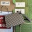 Gucci Portfolio Pouch in Beige Supreme Canvas with Blue Leather
