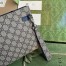 Gucci Portfolio Pouch in Beige Supreme Canvas with Blue Leather