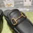 Gucci Women's Loafer Slippers in Black Leather with Horsebit