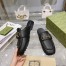 Gucci Women's Loafer Slippers in Black Leather with Horsebit
