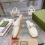 Gucci Women's Loafer Slippers in White Leather with Horsebit