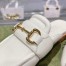 Gucci Women's Loafer Slippers in White Leather with Horsebit