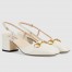Gucci Horsebit Slingback Pumps 55mm in White Leather
