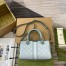 Gucci Ophidia GG Mini Top Handle Bag in Dusty Blue Supreme Canvas
