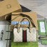 Gucci Ophidia GG Mini Top Handle Bag in White GG Canvas