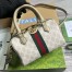 Gucci Ophidia GG Mini Top Handle Bag in White GG Canvas