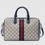 Gucci Ophidia GG Medium Top Handle Bag in Blue GG Canvas